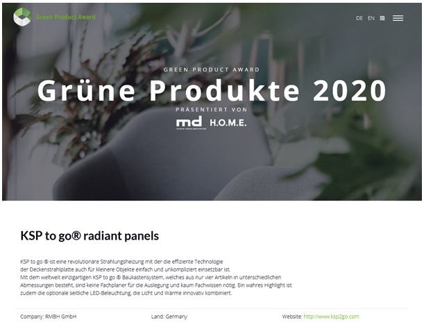 KSP to go® für den Green Product Award 2020 nominiert