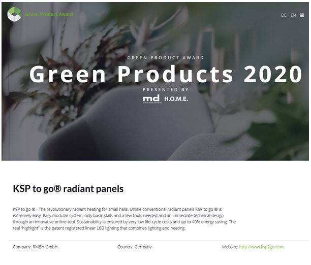 KSP to go® is nominated for the Green Product Award 2020
